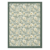 Charmante  lichte pastel groene witte bloemen tafelkleed (Voorkant)