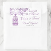 Charmante Liliac Vogelkooi Snoep Buffet Sticker (Tas)