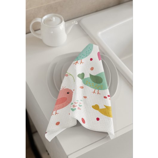 Charmante Lovebirds Theedoek