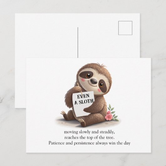 charmante luiaard briefkaart (Voorkant / Achterkant)