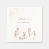 Charmante magische eenhoorns papier servet (Voorkant)