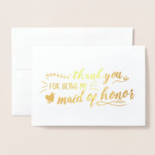 Charmante Maid van Eer Dank u Folie Kaarten (Voorkant met envelop)