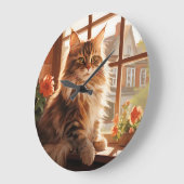 Charmante Maine Coon Cat Grote Klok (Hoek)