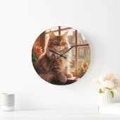 Charmante Maine Coon Cat Grote Klok (Huis)