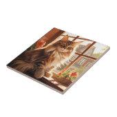 Charmante Maine Coon Cat Tegeltje (Zijkant)