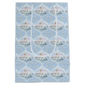 Charmante Mama Zwaan Met Baby'S In Peach Sunset Medium Cadeauzakje (Achterkant)