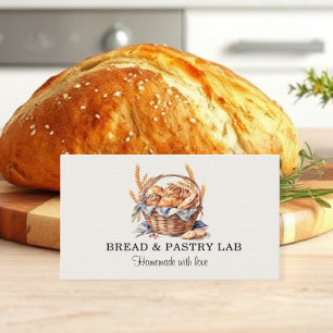 Charmante mand van brood en tarwe Bakkerij Visitekaartje
