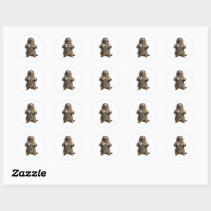 Charmante Marmot Theetijd Ronde Sticker