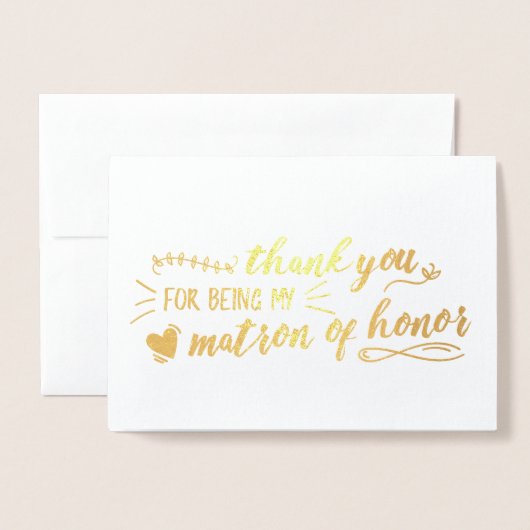 Charmante Matron van Eer Dank u Folie Kaarten (Voorkant met envelop)