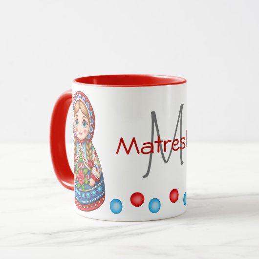 Charmante Matryoshkas met gepersonaliseerde touch Mok (Voorkant links)