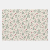 Charmante, met de hand getekende kerstmotieven. inpakpapier vel (Voorkant)