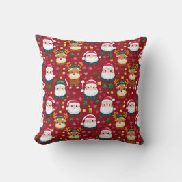 Charmante Mini Kerstman en Rendier kerstpatroon Kussen