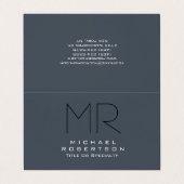 Charmante moderne monogram grijs schoon visitekaartje (Buitenkant ongevouwen)
