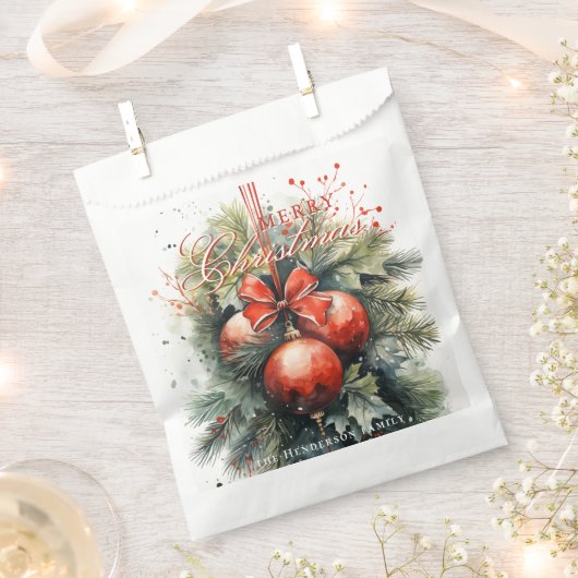 Charmante moderne Waterverf kerstmaretak Bedankzakje (Geknipt)