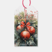 Charmante moderne Waterverf kerstmaretak Cadeaulabel (Achterkant)