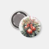 Charmante moderne Waterverf kerstmaretak Magneet (Voorkant / Achterkant)