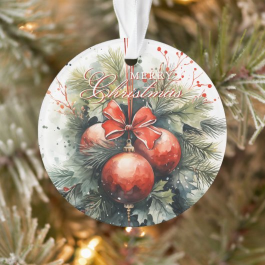 Charmante moderne Waterverf kerstmaretak Ornament (Boom)