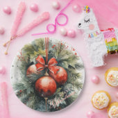 Charmante moderne Waterverf kerstmaretak Papieren Bordje (Feest)