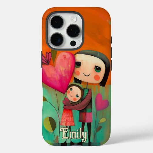 Charmante moeder & dochter schilderij Case-Mate iPhone case (Achterkant)