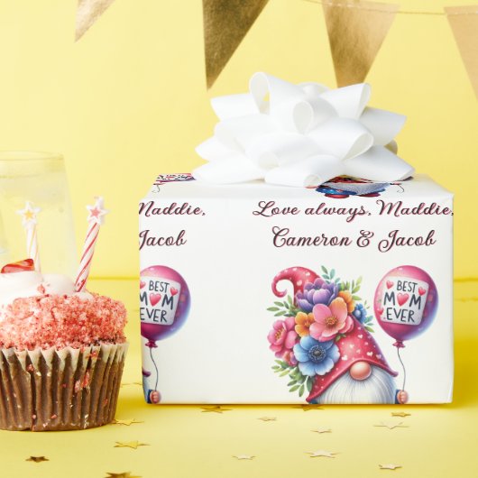 Charmante Moederdag Gnome Gepersonaliseerd Beste M Cadeaupapier (Verjaardagsfeest)