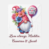 Charmante Moederdag Gnome Gepersonaliseerd Beste M Fleece Deken (Voorkant)