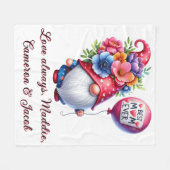 Charmante Moederdag Gnome Gepersonaliseerd Beste M Fleece Deken (Voorkant (Horizontaal))