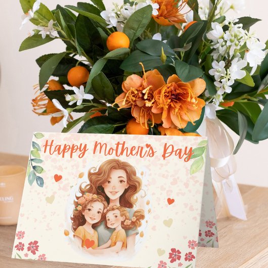 Charmante Moederdag Kaart met Bloemen Kaart