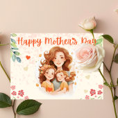 Charmante Moederdag Kaart met Bloemen Kaart