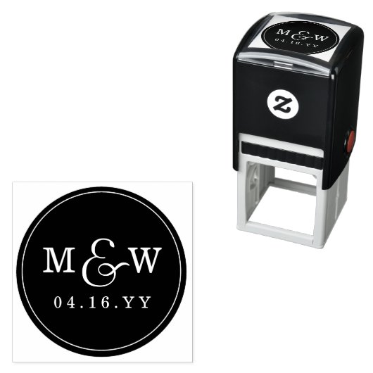 Charmante Monogram Stamp Zelfinktende Stempel (In situ)