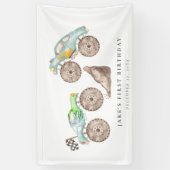 Charmante Monster Truck Bash verjaardag Spandoek (Verticaal)