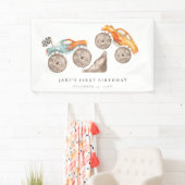 Charmante Monster Truck Bash verjaardag Spandoek (Insitu)