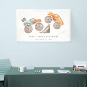 Charmante Monster Truck Bash verjaardag Spandoek (Beurs)