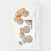 Charmante Monster Truck Bash verjaardag Spandoek (Verticaal)