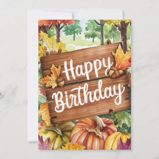 Charmante mooie bos herfstvakantie Herfst Happy Bi Kaart