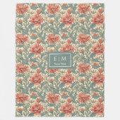 Charmante Morris stijl pastel botanische kunst goo Fleece Deken (Voorkant)
