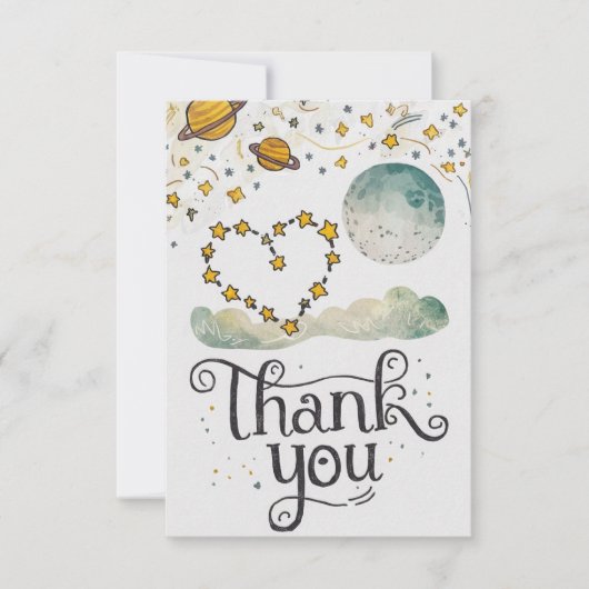 Charmante mystieke hemel hemels bedankkaart (Voorkant)