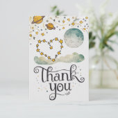 Charmante mystieke hemel hemels bedankkaart (Staand voorkant)