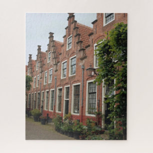 Charmante Nederlandse straat architectonische scho Legpuzzel
