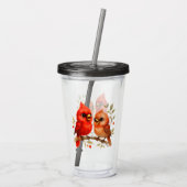Charmante Noordelijke Kardinaal Acryl Drinkbeker (Achterkant)