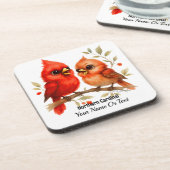 Charmante Noordelijke Kardinaal Bier Onderzetter (Linkerzijde)