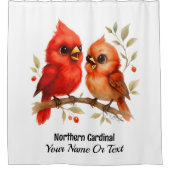 Charmante Noordelijke Kardinaal Douchegordijn (Voorkant)