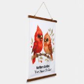 Charmante Noordelijke Kardinaal Hangend Wandkleed (Gebogen)