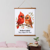 Charmante Noordelijke Kardinaal Hangend Wandkleed (Slaapkamer)