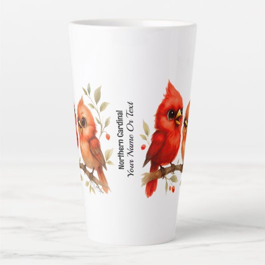 Charmante Noordelijke Kardinaal Latte Mok (Voorkant)