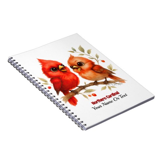 Charmante Noordelijke Kardinaal Notitieboek (Rechterzijde)