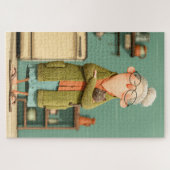 Charmante oma en haar kat legpuzzel (Horizontaal)