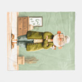 Charmante opa en zijn kat fleece deken (Voorkant (Horizontaal))