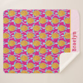 Charmante Oranje Roze Zee Schildpad Art Sherpa Deken (Voorkant (horizontaal))