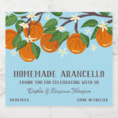 Charmante Oranje tak Arancello dank u Likeurfles Etiket (Enkel label)