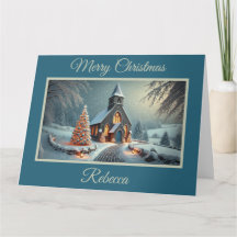 Charmante oude stenen kerk met Kerstmis